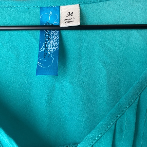 Turquoise Button Blouse - Picture 3 of 4